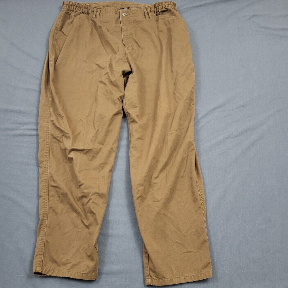 Dockers Mens Khaki Brown Relaxed Fit Elastic Waist Chino Pants 38x29 Workwear